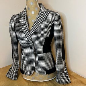 Gianfranco Black, White Houndstooth Blazer